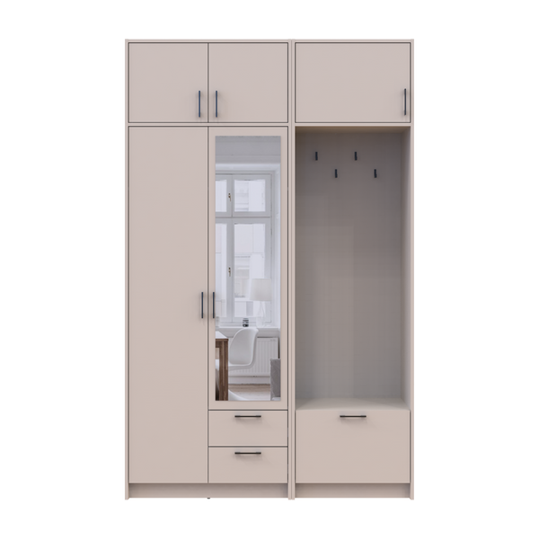 &Scaron;atn&iacute;kov&aacute; skriňa Doros Rondi s ve&scaron;iakom, zrkadlom a nadstavbou Ka&scaron;m&iacute;r 2 DTD 142х52х236 (42005403) 42005403 foto