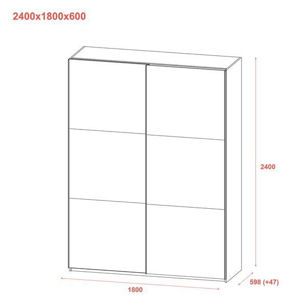 Skriňa s posuvn&yacute;mi dverami Doros G-Caiser Antracit/Antracit 2 LTD / 3 časti 180x60x240 (42005864) 42005864 foto