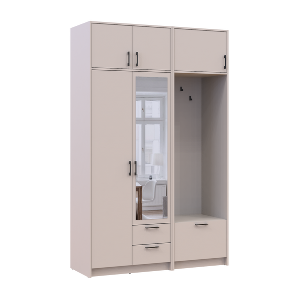 &Scaron;atn&iacute;kov&aacute; skriňa Doros Rondi s ve&scaron;iakom, zrkadlom a nadstavbou Ka&scaron;m&iacute;r 2 DTD 142х52х236 (42005403) 42005403 foto