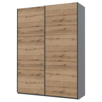 Skriňa s posuvn&yacute;mi dverami Doros G-Caiser Antracit/Dub Evoke 2 LTD / 3 časti 180x60x240 (42005865) 42005865 foto