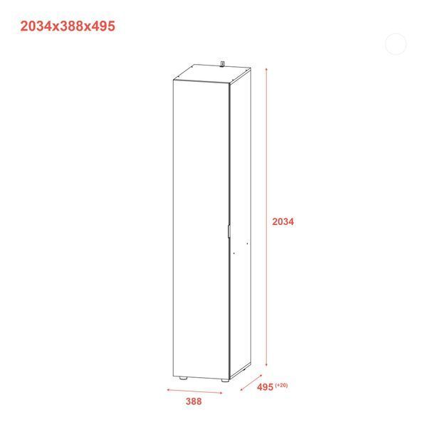 Skriňa na oblečenie Doros Gelar Grafit so zrkadlom 39x49,5x203,4 (44900244) 2149374511 foto