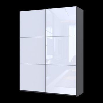 Skriňa s posuvn&yacute;mi dverami Doros G-Caiser Antracit/Biela 2 skl&aacute; / 3 časti 180x60x240 (42005862) 42005862 foto