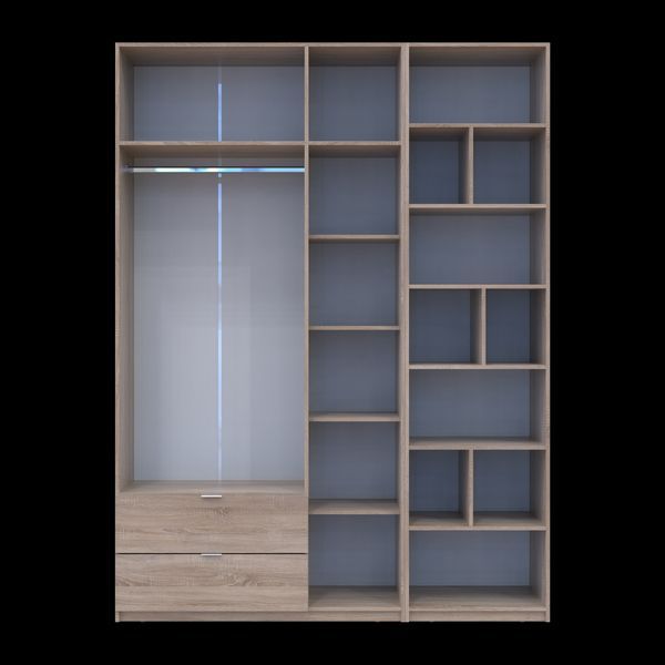 &Scaron;atn&iacute;kov&aacute; skriňa Doros Lukas Dub Sonoma s reg&aacute;lom 3 dvere 180x50x240 (42005943) 42005943 foto
