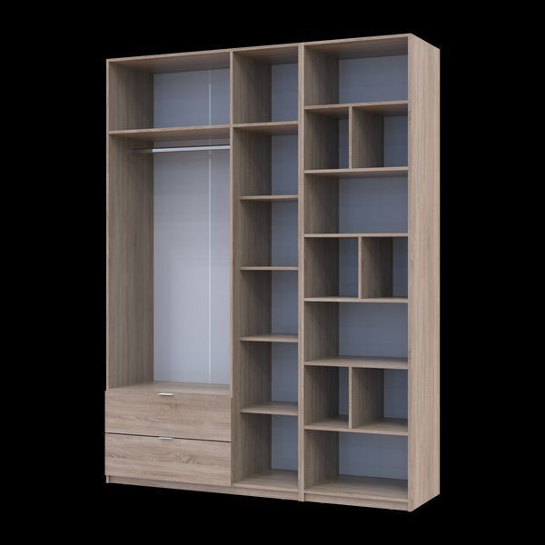 &Scaron;atn&iacute;kov&aacute; skriňa Doros Lukas Dub Sonoma s reg&aacute;lom 3 dvere 180x50x240 (42005943) 42005943 foto
