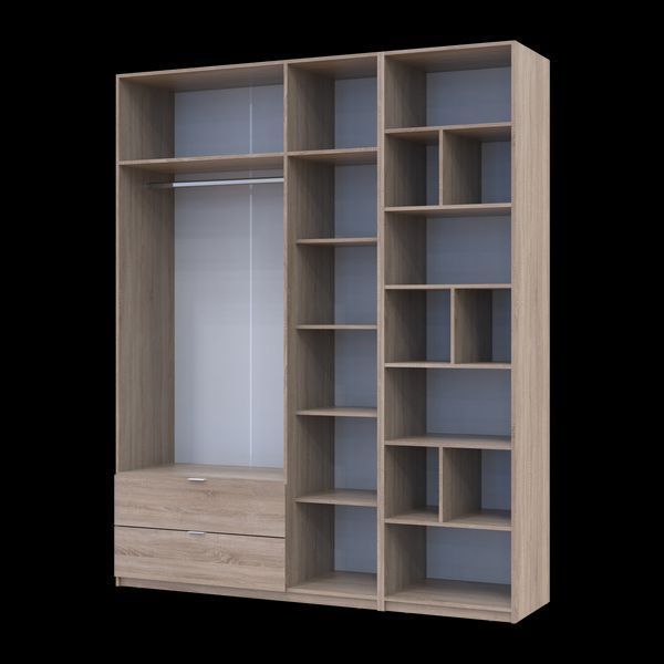 &Scaron;atn&iacute;kov&aacute; skriňa Doros Lukas Dub Sonoma s reg&aacute;lom 3 dvere 195x50x240 (42005944) 42005944 foto