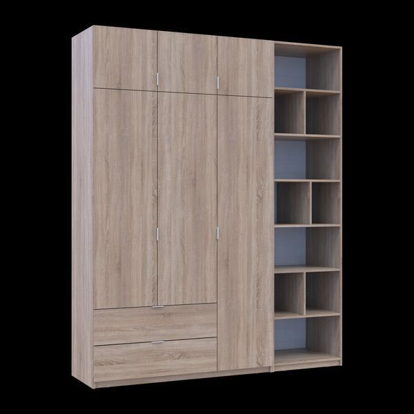 &Scaron;atn&iacute;kov&aacute; skriňa Doros Lukas Dub Sonoma s reg&aacute;lom 3 dvere 195x50x240 (42005944) 42005944 foto