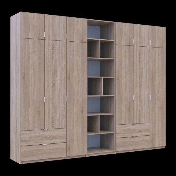 &Scaron;atn&iacute;kov&aacute; skriňa Doros Lukas Dub Sonoma s reg&aacute;lom 3+3 dvere 300x50x240 (42005951) 42005951 foto