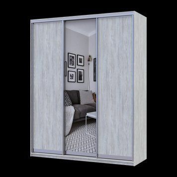 Skriňa s posuvn&yacute;mi dverami Doros City Light Borovica Natty 2 DTD / 1 zrkadlo 180x60x225 (80736522) 80736522 foto