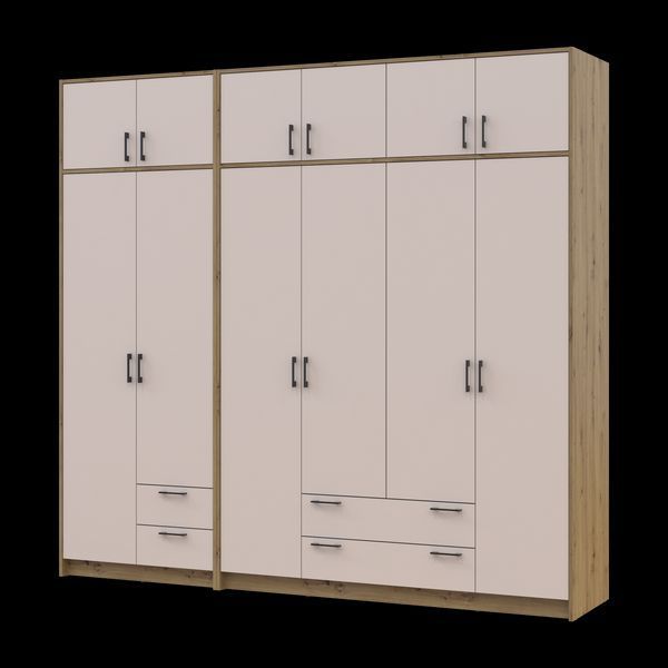 &Scaron;atn&iacute;kov&aacute; skriňa Doros Rondi s nadstavcom Dub Artisan/Ka&scaron;m&iacute;r 2+4 DTD 242х52х236 (42005668) 42005668 foto