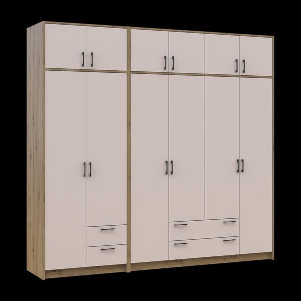 &Scaron;atn&iacute;kov&aacute; skriňa Doros Rondi s nadstavcom Dub Artisan/Ka&scaron;m&iacute;r 2+4 DTD 242х52х236 (42005668) 42005668 foto