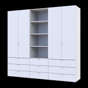 &Scaron;atn&iacute;kov&aacute; skriňa Doros Gelar Biely 4 dvere s reg&aacute;lom 215&times;49,5&times;203,4 (42005165) 2734299694 foto