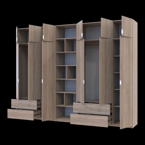 &Scaron;atn&iacute;kov&aacute; skriňa Doros Lukas Dub Sonoma s reg&aacute;lom 3+3 dvere 330x50x240 (42005953) 42005953 foto