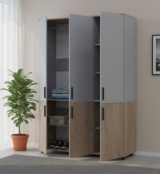 Skriňa na oblečenie Doros Thorn Cremona Cannolo/Siv&aacute; 3 DTD tyč 135x51.6x200 (44900503) 44900503 foto