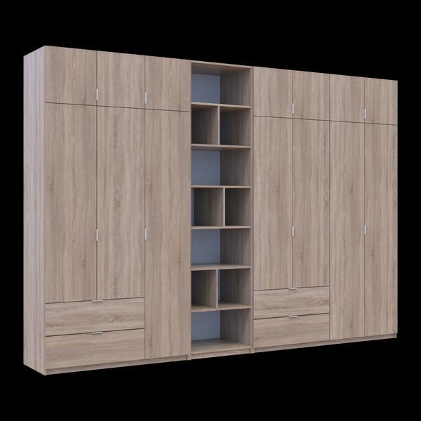 &Scaron;atn&iacute;kov&aacute; skriňa Doros Lukas Dub Sonoma s reg&aacute;lom 3+4 dvere 340x50x240 (42005954) 42005954 foto