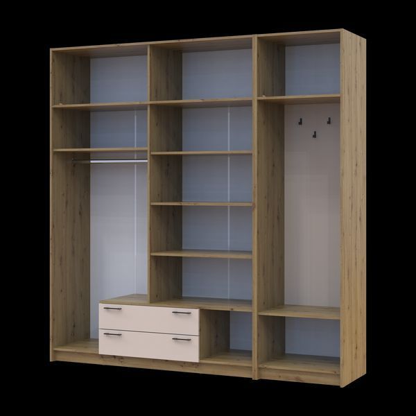 &Scaron;atn&iacute;kov&aacute; skriňa Doros Rondi s ve&scaron;iakom, zrkadlom a nadstavbou Dub Artisan/Ka&scaron;m&iacute;r 4 DTD 220x52x236 (42005298) 2858107087 foto