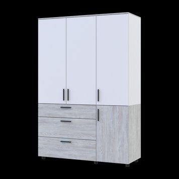 Skriňa na oblečenie Doros Thorn Borovica Natti/Biela 3 DTD/3Z police 135x51.6x200 (44900510) 44900510 foto