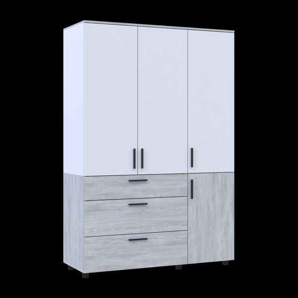 Skriňa na oblečenie Doros Thorn Borovica Natti/Biela 3 DTD/3Z police 135x51.6x200 (44900510) 44900510 foto