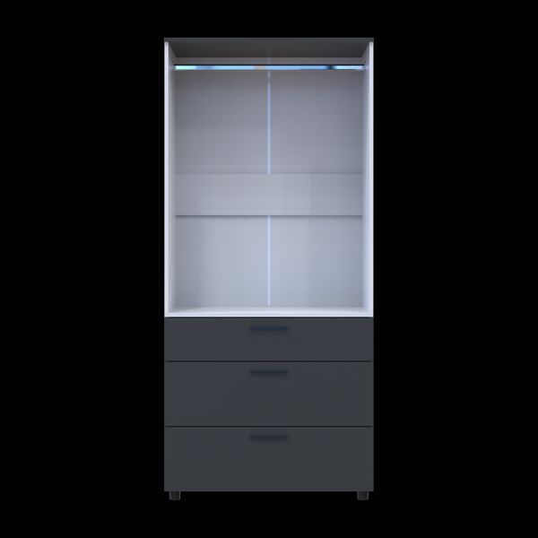 Skriňa na oblečenie Doros Thorn Antracit/Biela 2 DTD/3Z tyč 90x51.6x200 (44900469) 44900469 foto