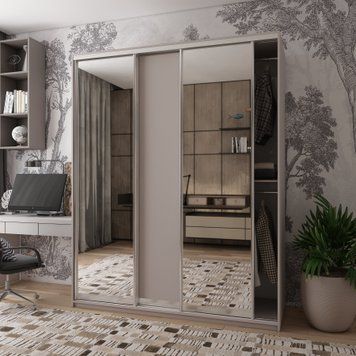 Skriňa s posuvn&yacute;mi dverami Doros City Light Ka&scaron;m&iacute;r 1 DTD / 2 zrkadl&aacute; 225&times;60&times;225 (80736380) 80736380 foto