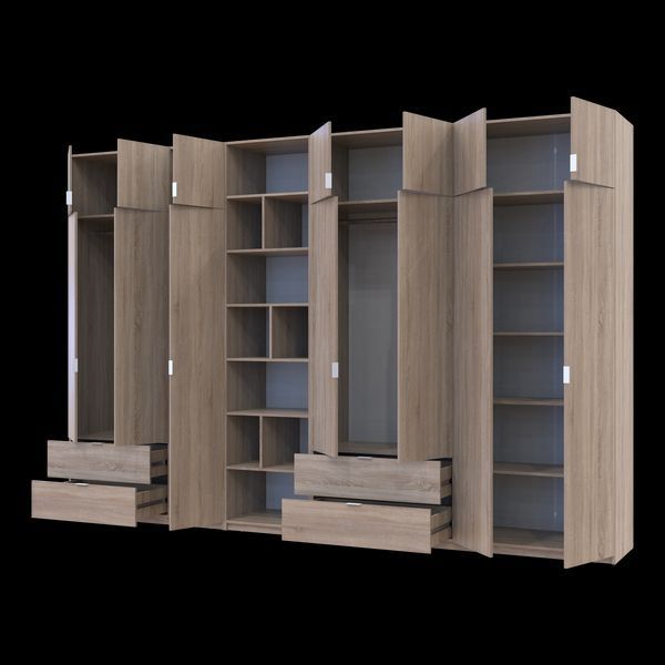 &Scaron;atn&iacute;kov&aacute; skriňa Doros Lukas Dub Sonoma s reg&aacute;lom 3+4 dvere 360x50x240 (42005956) 42005956 foto