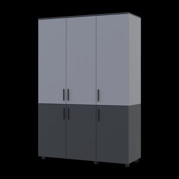 Skriňa na oblečenie Doros Thorn Antracit/Siv&aacute; 3 DTD tyč 135x51.6x200 (44900519) 44900519 foto