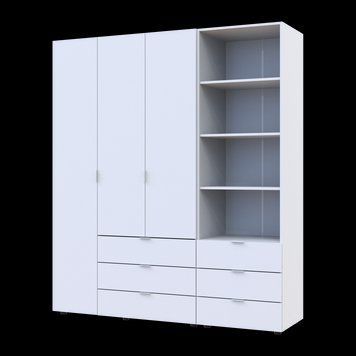 &Scaron;atn&iacute;kov&aacute; skriňa Doros Gelar Biely 3 dvere s reg&aacute;lom 176,2&times;49,5&times;203,4 (42005163) 2734308962 foto