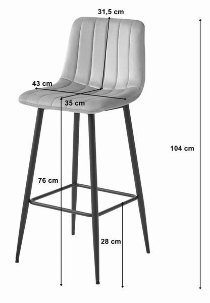 Barov&aacute; stolička POZZA &ndash; tmavomodr&yacute; zamat / čierne nohy (10038591) 10038591 foto