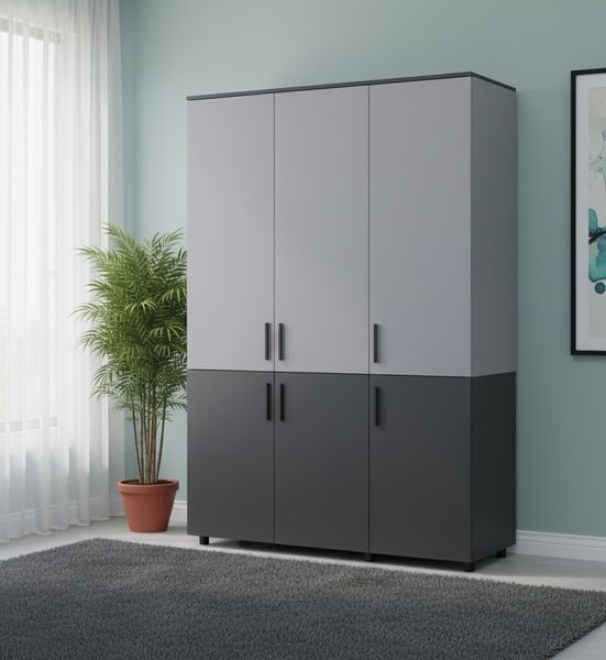 Skriňa na oblečenie Doros Thorn Antracit/Siv&aacute; 3 DTD tyč 135x51.6x200 (44900519) 44900519 foto