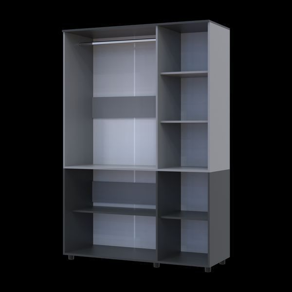 Skriňa na oblečenie Doros Thorn Antracit/Siv&aacute; 3 DTD tyč 135x51.6x200 (44900519) 44900519 foto