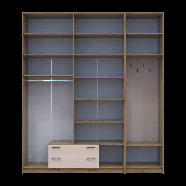 &Scaron;atn&iacute;kov&aacute; skriňa Doros Rondi s ve&scaron;iakom, zrkadlom a vysokou nadstavbou Dub Artisan/Ka&scaron;m&iacute;r 4 DTD 220x52x260 (42005302) 2858111912 foto