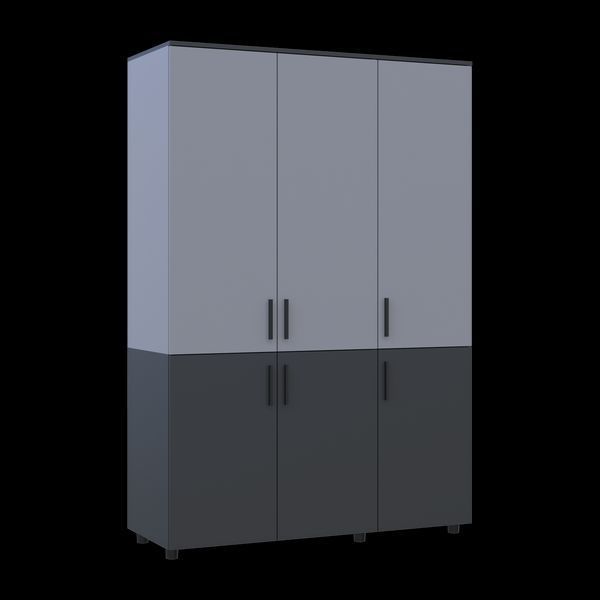 Skriňa na oblečenie Doros Thorn Antracit/Siv&aacute; 3 DTD tyč 135x51.6x200 (44900519) 44900519 foto