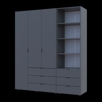&Scaron;atn&iacute;kov&aacute; skriňa Doros Gelar Grafit 3 dvere s reg&aacute;lom 176,2&times;49,5&times;203,4 (42005169) 2734312315 foto