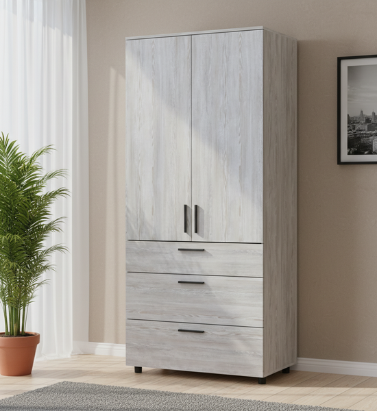 Skriňa na oblečenie Doros Thorn Borovica Natti 2 DTD/3Z police 90x51.6x200 (44900434) 44900434 foto