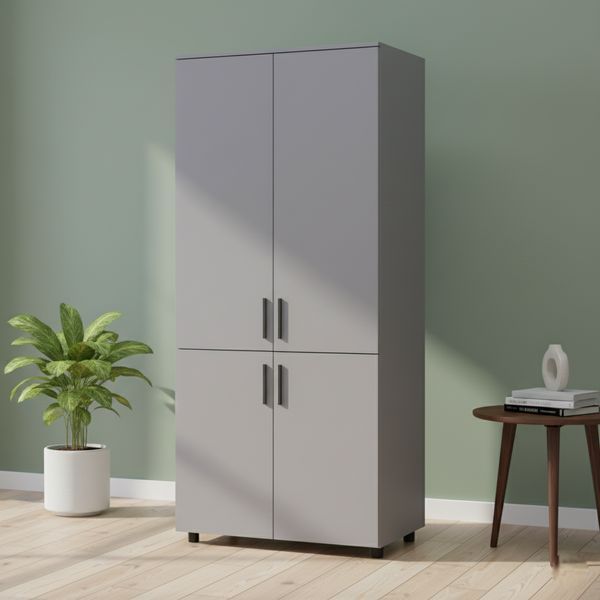 Skriňa na oblečenie Doros Thorn Siv&aacute; 2 DTD tyč 90x51.6x200 (44900439) 44900439 foto