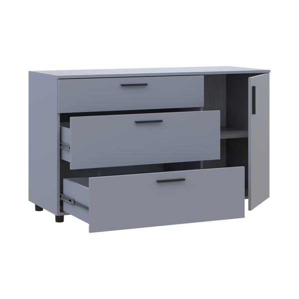 Komoda Doros Thorn Siv&aacute; 3Z/1D 135&times;51,6&times;80 (41510183) 41510183 foto