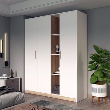 Skriňa na oblečenie Doros Austin s v&yacute;klenkom Biela/dub Sonoma 3 dvere 161х51х205 (80737754) 80737754 foto