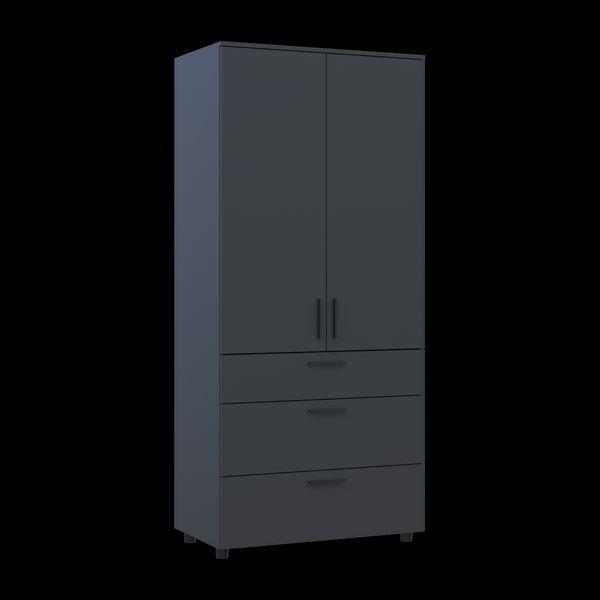 Skriňa na oblečenie Doros Thorn Antracit 2 DTD/3Z police 90x51.6x200 (44900446) 44900446 foto