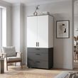 Skriňa na oblečenie Doros Thorn Antracit/Biela 2 DTD/3Z police 90x51.6x200 (44900470) 44900470 foto