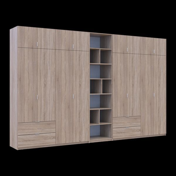 &Scaron;atn&iacute;kov&aacute; skriňa Doros Lukas Dub Sonoma s reg&aacute;lom 4+4 dvere 380x50x240 (42005958) 42005958 foto
