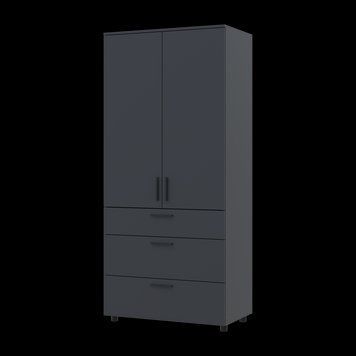 Skriňa na oblečenie Doros Thorn Antracit 2 DTD/3Z tyč 90x51.6x200 (44900445) 44900445 foto