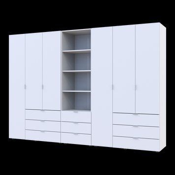 &Scaron;atn&iacute;kov&aacute; skriňa Doros Gelar Biely 6 dver&iacute; s reg&aacute;lom 292,4&times;49,5&times;203,4 (42005166) 2734319790 foto