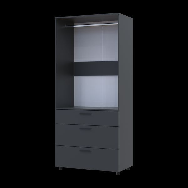 Skriňa na oblečenie Doros Thorn Antracit 2 DTD/3Z tyč 90x51.6x200 (44900445) 44900445 foto