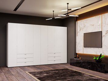 &Scaron;atn&iacute;kov&aacute; skriňa Doros Gelar set Biela 4+4 dvere 310x49,5x203,4 (42002121) 1782247650 foto