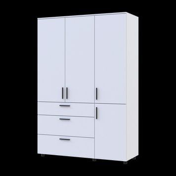 Skriňa na oblečenie Doros Thorn Biela 3 DTD/3Z police 135x51.6x200 (44900486) 44900486 foto