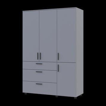 Skriňa na oblečenie Doros Thorn Siv&aacute; 3 DTD/3Z police 135x51.6x200 (44900490) 44900490 foto