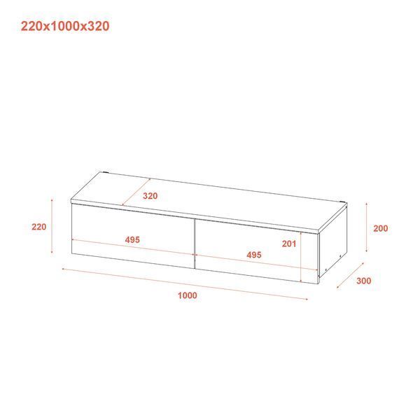 Toaletn&yacute; stol&iacute;k Doros Levia Biel&yacute; 2 z&aacute;suvky 100&times;32&times;22 (41516092) 41516092 foto