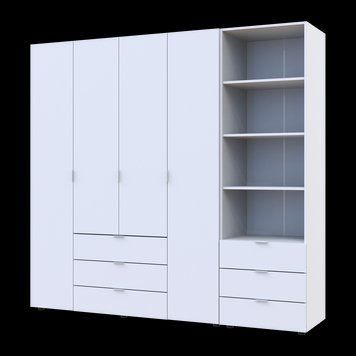 &Scaron;atn&iacute;kov&aacute; skriňa Doros Gelar Biely 4 dvere s reg&aacute;lom 215&times;49,5&times;203,4 (42005164) 2734326874 foto