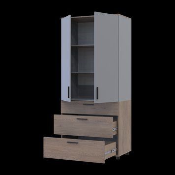 Skriňa na oblečenie Doros Thorn Cremona Cannolo/Siv&aacute; 2 DTD/3Z police 90x51.6x200 (44900458) 44900458 foto