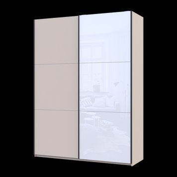 Skriňa s posuvn&yacute;mi dverami Doros G-Caiser Ka&scaron;m&iacute;r / Biela 1 LDTD / 1 Sklo 3 časti 180x60x240 (42005322) 42005322 foto