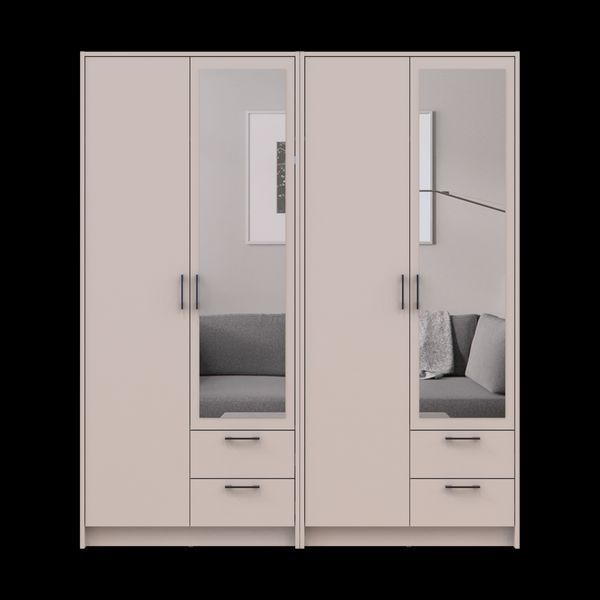 &Scaron;atn&iacute;kov&aacute; skriňa Doros Rondi so zrkadlom Ka&scaron;m&iacute;r 2+2 DTD 164х52х195 (42005617) 42005617 foto